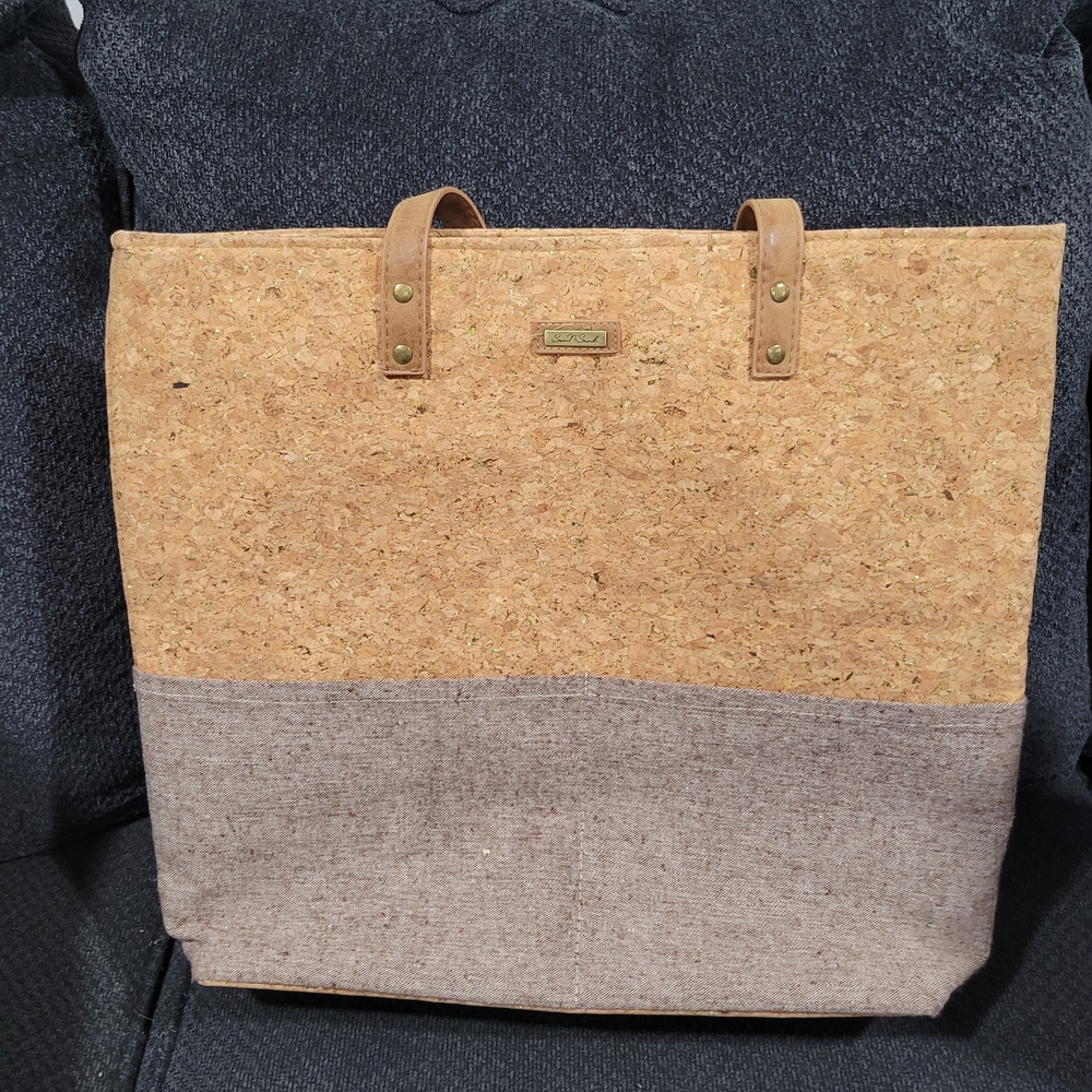 Cork and Fabric Tote Bag